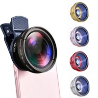 Obiektyw telefonu komórkowego 2 w 1 0,45x Super szeroki kąt 12,5x obiektyw makro HD dla iPhone 13 Huawei Xiaomi Samsung uniwersalny klip 1